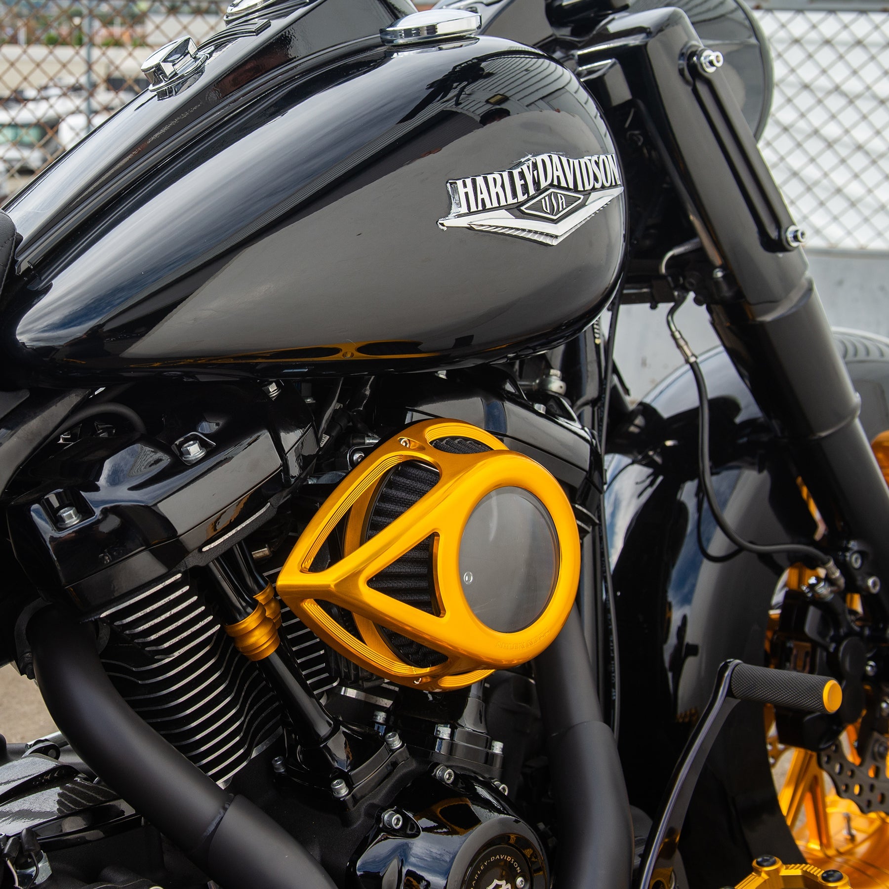 Clear Tear Air Cleaner, Gold - 24+ Touring Air Cleaner Arlen Ness