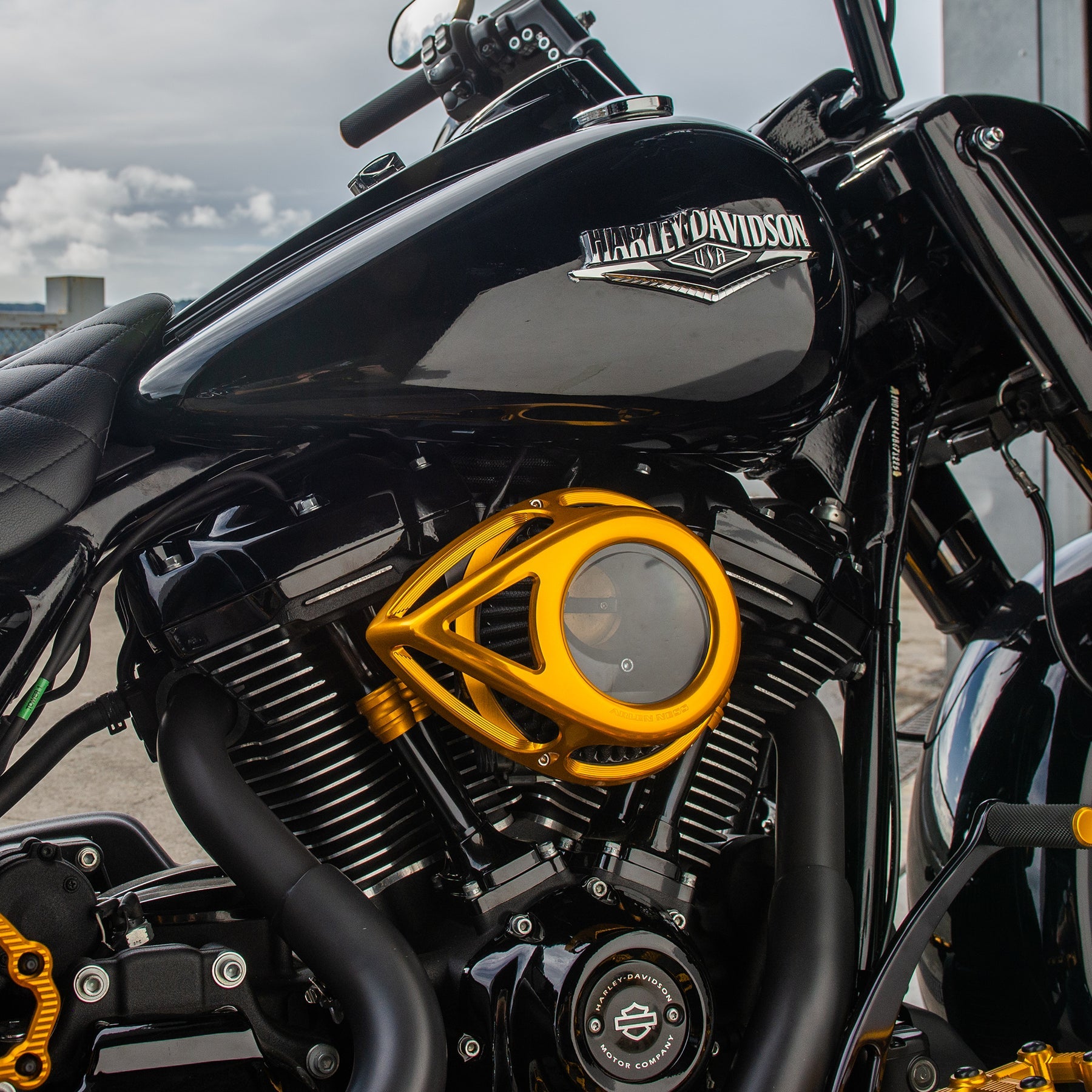 Clear Tear Air Cleaner, Gold - 24+ Touring Air Cleaner Arlen Ness