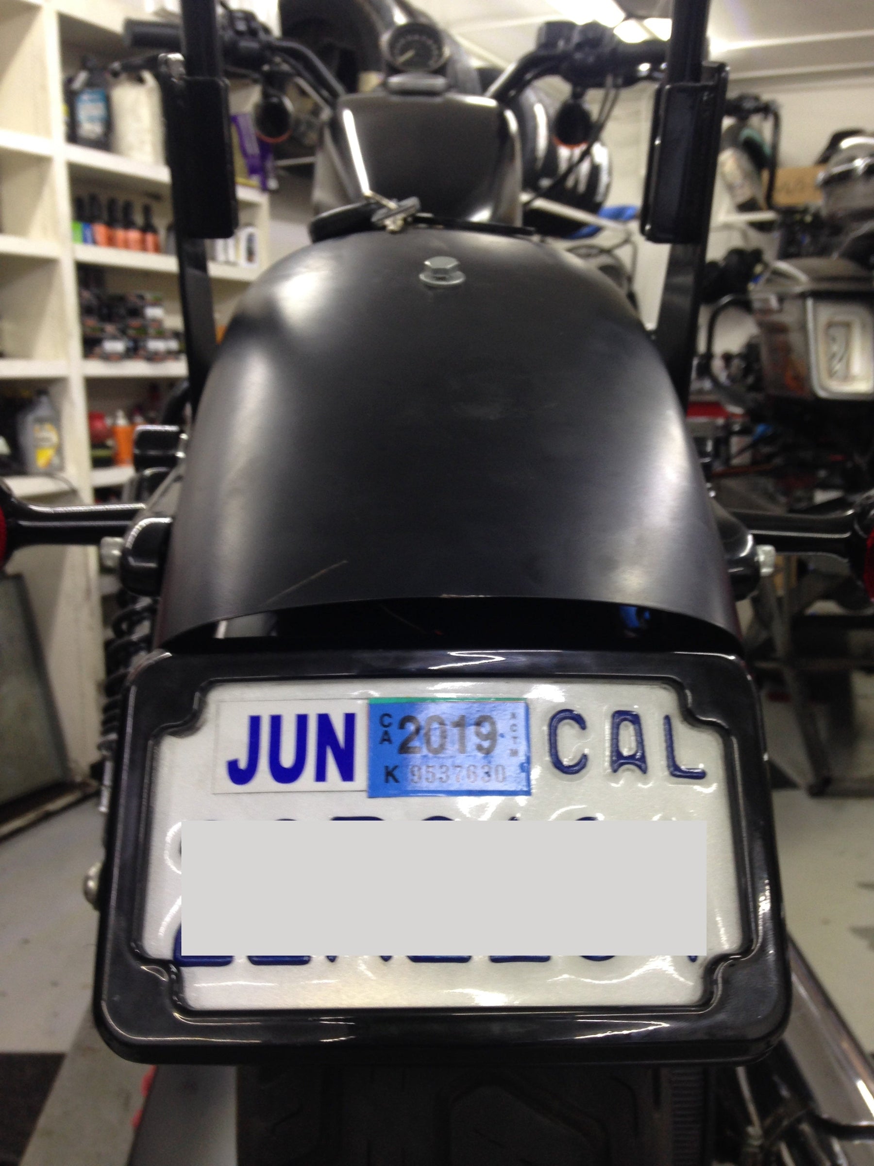Curved License Plate Relocation - Sportster License Plate Cycle Visions