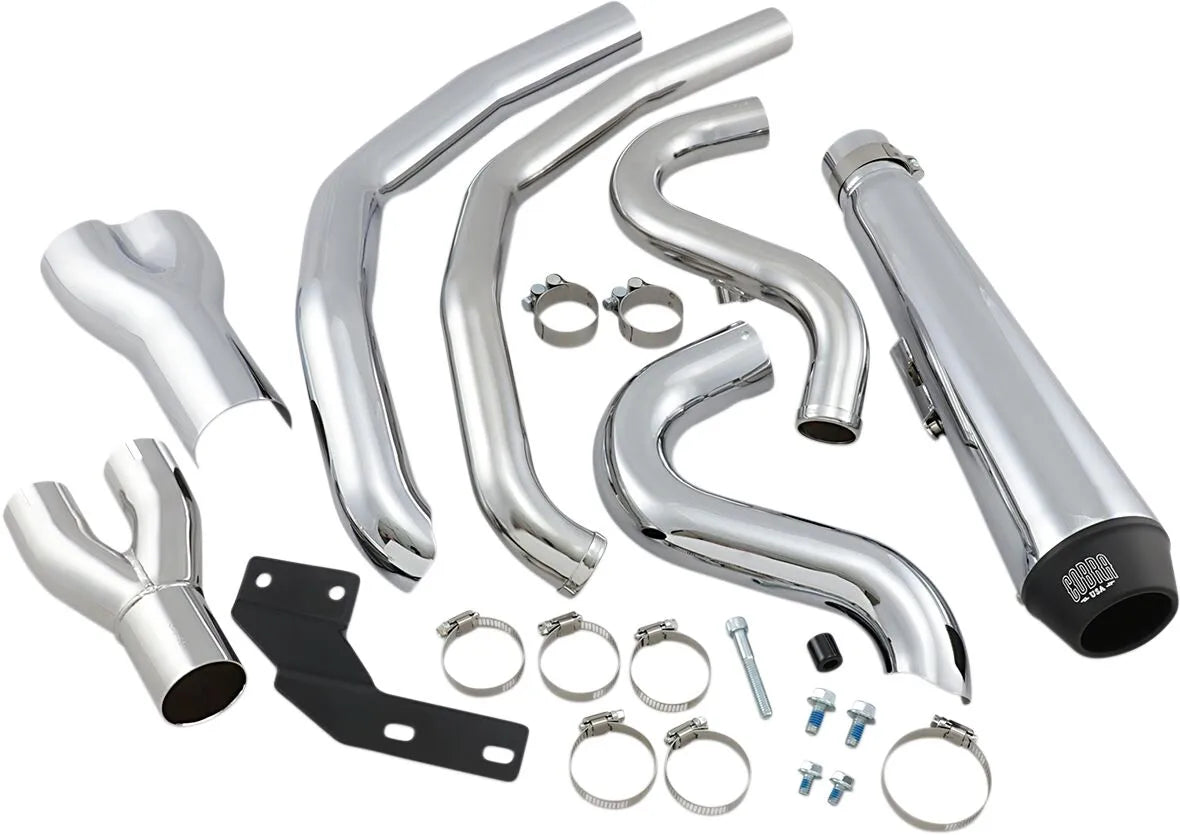 El Diablo 2:1 Exhaust System - Softail Full Exhaust System Cobra Chrome 12-17 FLS / FLST