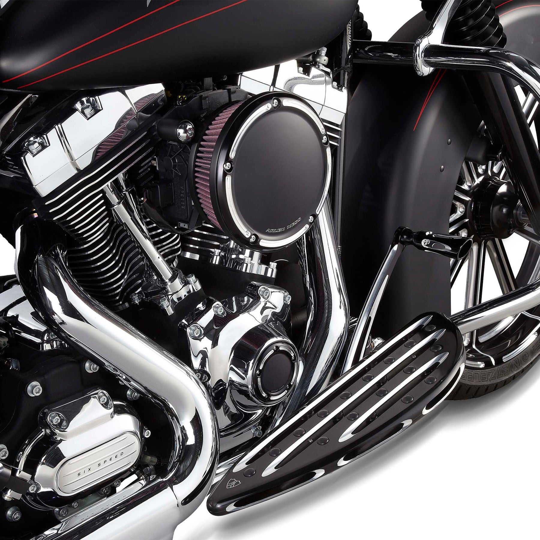 Deep Cut® Floorboards, Black - 18+ Softail Floorboards Arlen Ness