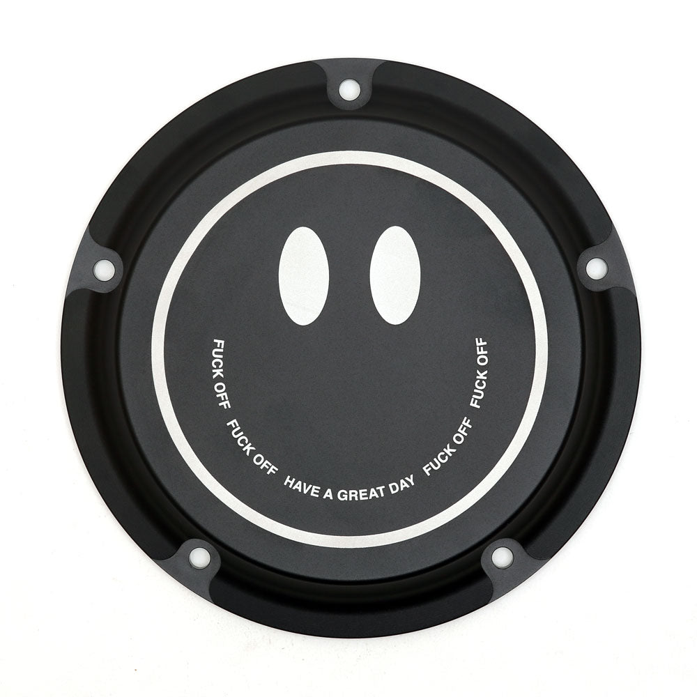 "HAPPY" Derby Cover - Twin Cam Derby Cover San Diego Customs