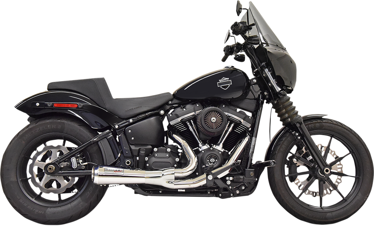 Short "Ripper" 2:1 Exhaust System - 18+ Softail Full Exhaust System Bassani Xhaust Chrome 18+ FXST / FXBB / FXLR / FXLRS / FLSL / FSLB / FXFBS