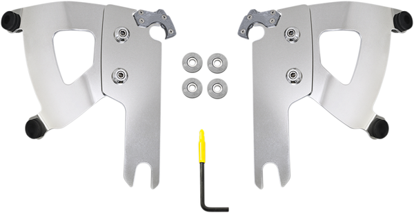 Road Warrior Trigger Lock Mount Kit - 94+ Road King Fairing Brackets Memphis Shades Polished