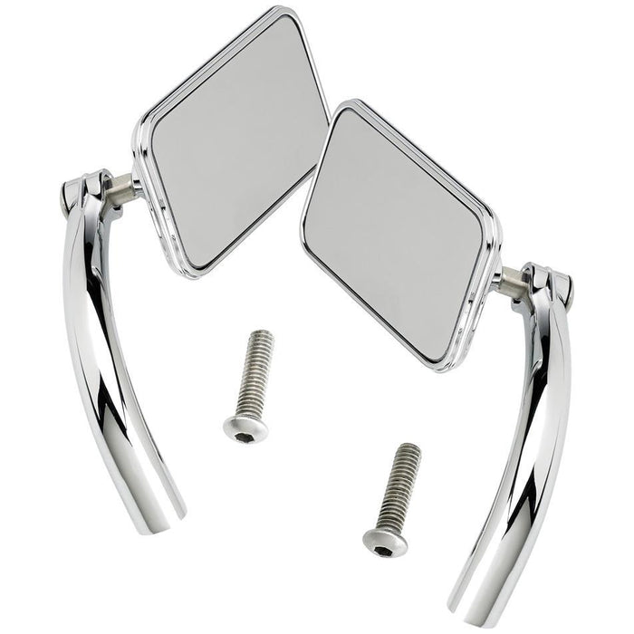 Utility Mirror Rectangle Perch Mount Mirrors Biltwell Inc. Chrome Pair