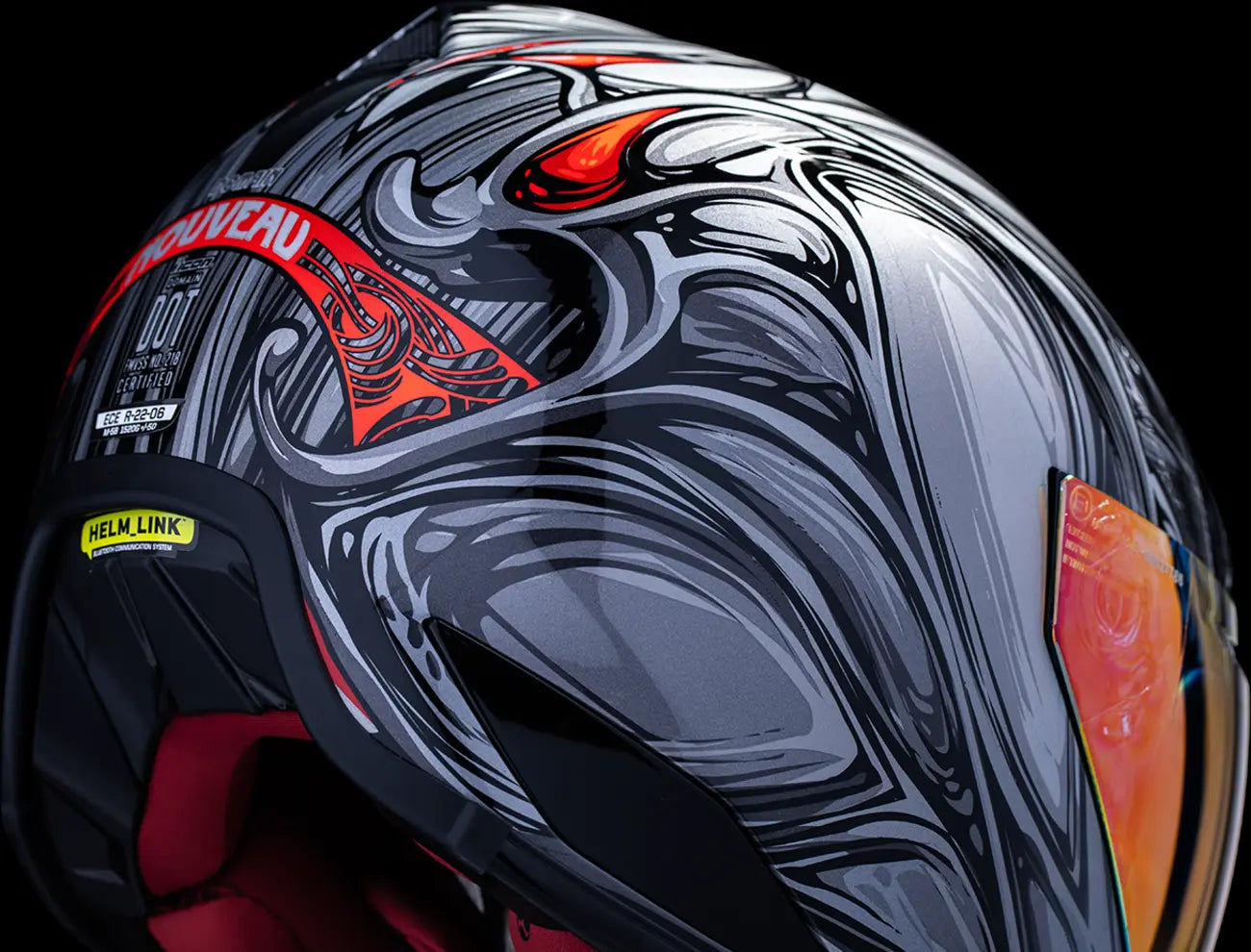 Domain Nouveau, Grey Full Face Helmet Icon