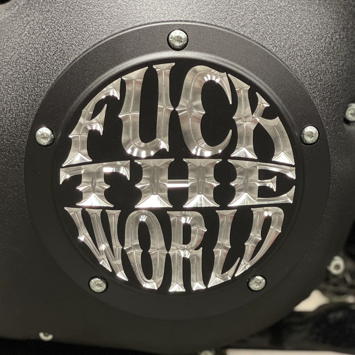 FTW Derby Cover, Matte Black & Aluminum - Touring Derby Cover Indian Larry Motorcycles