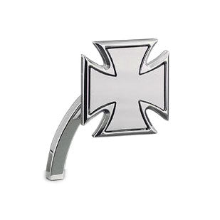 Maltese Cross Right Mirror, Polished Mirrors Kustom Tech
