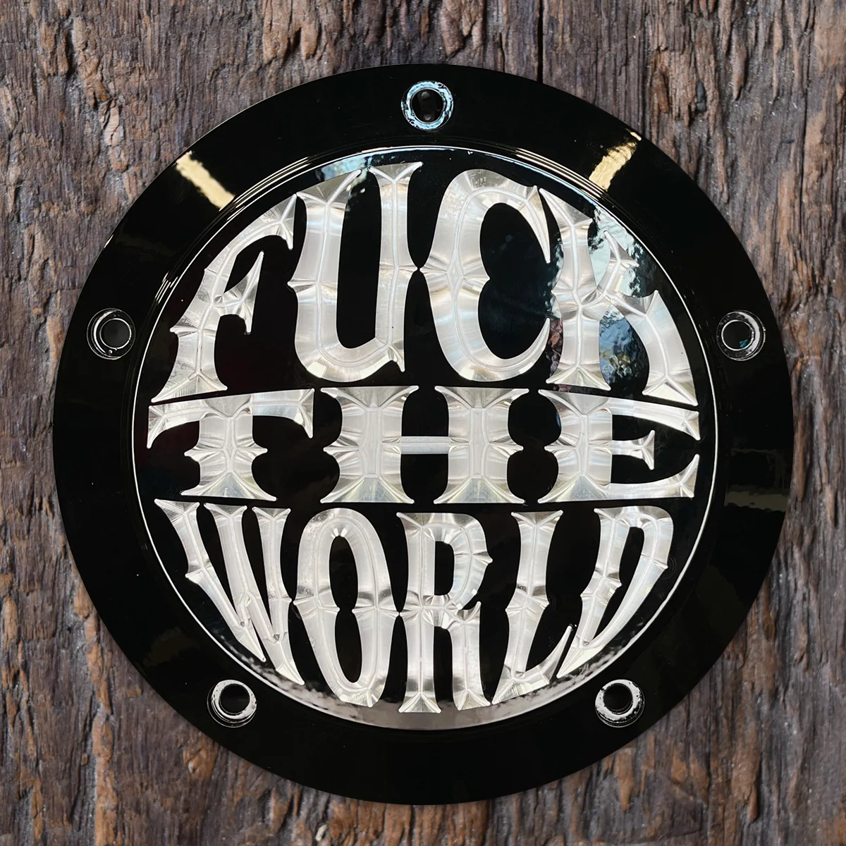 FTW Derby Cover, Gloss Black & Aluminum - 18+ Softail Derby Cover Indian Larry Motorcycles