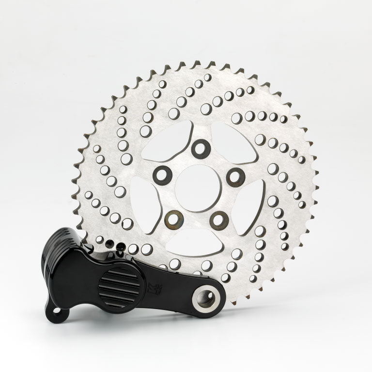 Custom Sprocket Brake Kit With Polish Caliper, Black Brake Calipers Kustom Tech