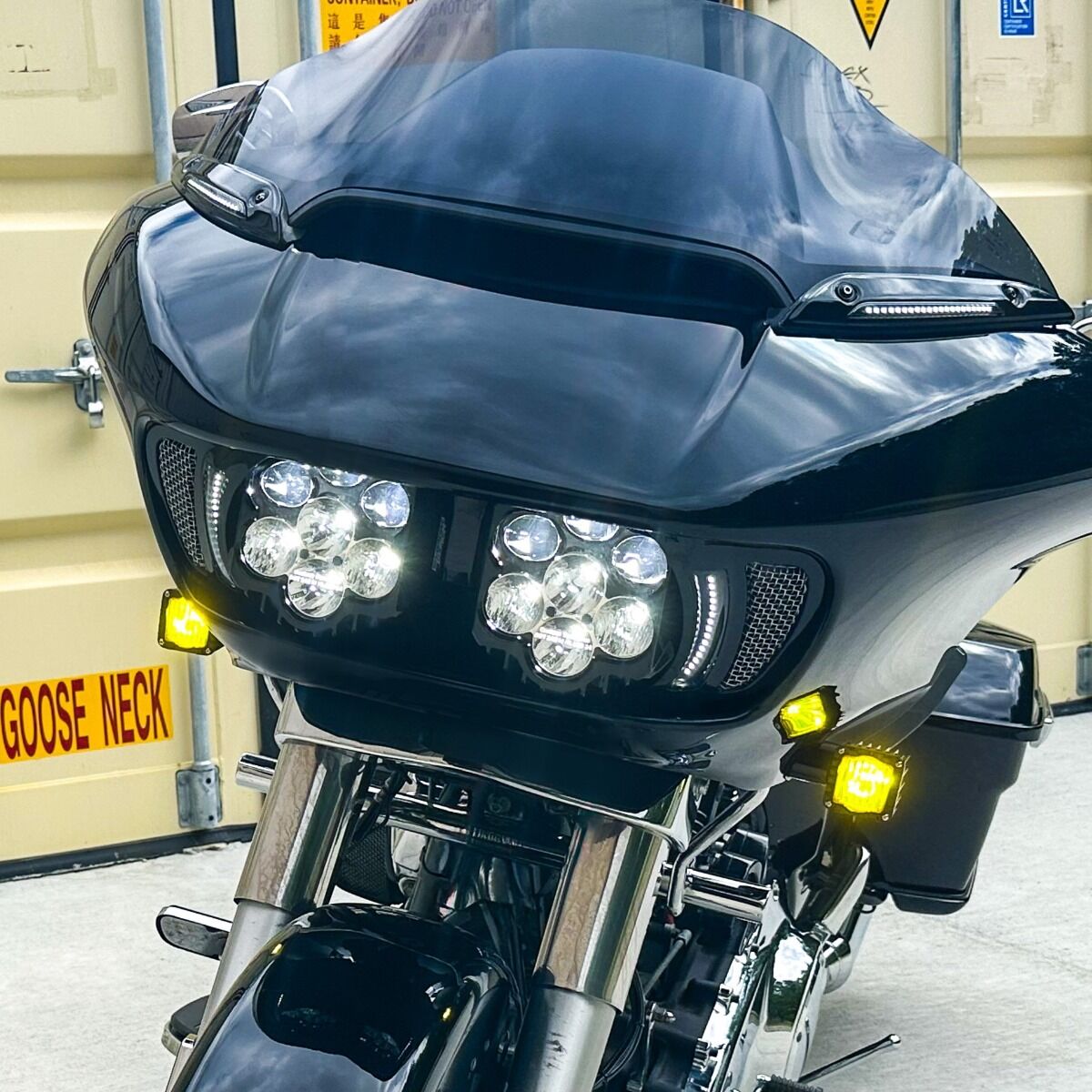 Shark Demon™ 2 Performance LED Headlight Kit - 14+ Road Glide Headlight Custom Dynamics