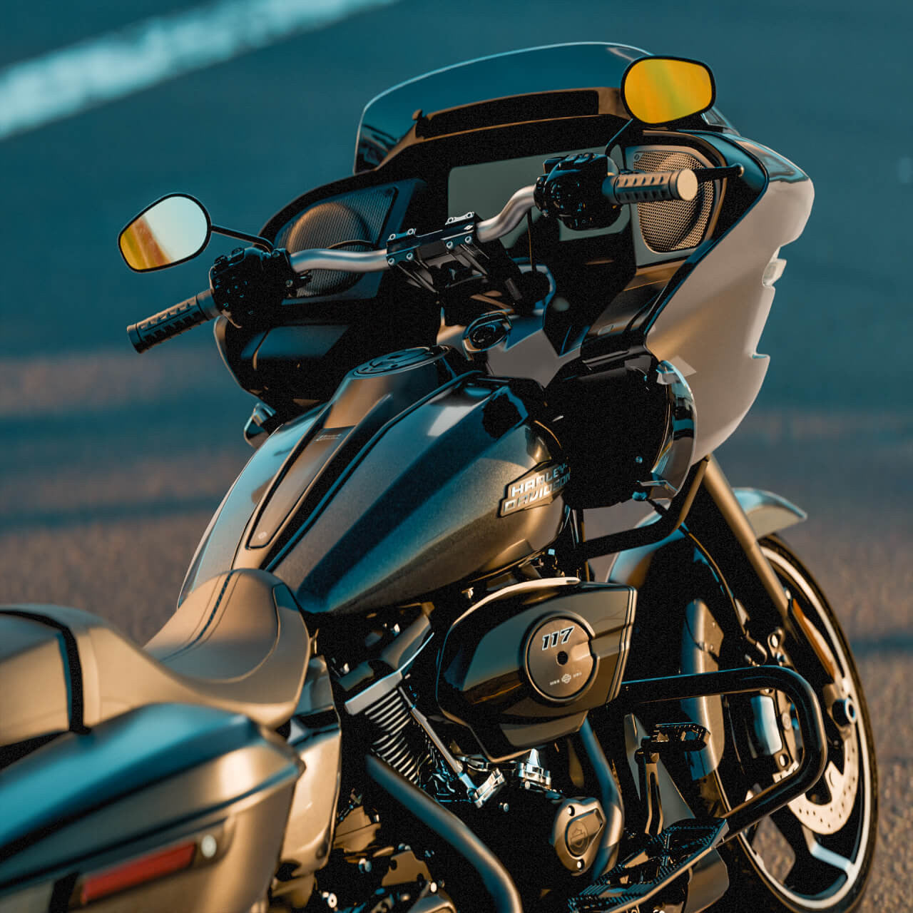 Titanium KR Low Bar - 24+ Touring & 25+ Softail Handlebar Kraus Motor Co.
