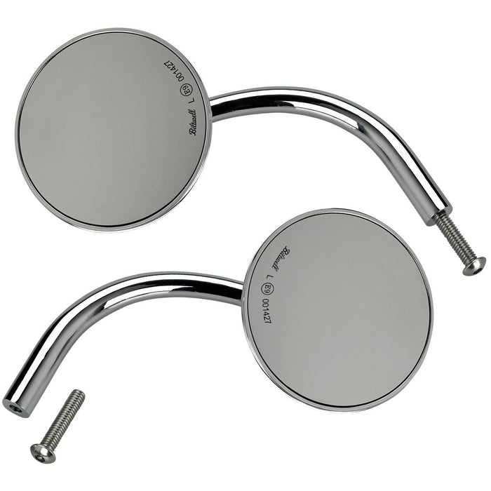 Utility Mirror Round CE Perch Mount Mirrors Biltwell Inc. Chrome Pair