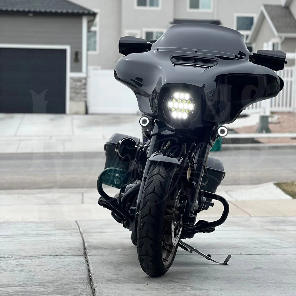 7" Moonmaker Fly Eye V2 LED Headlight Headlight Moons Mc