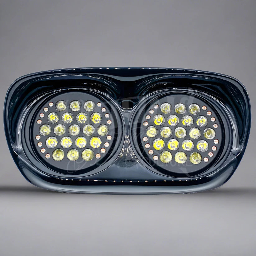 Dual Fly Eye LED Headlight - 02-13 Road Glide Headlight Moons Mc V2