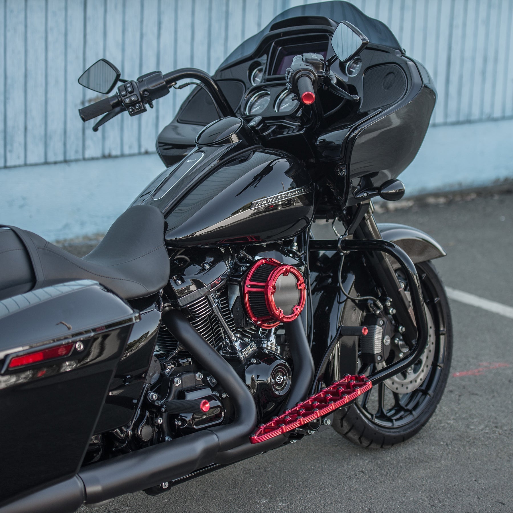 Ness-MX Floorboards, Red - 18+ Softail Floorboards Arlen Ness