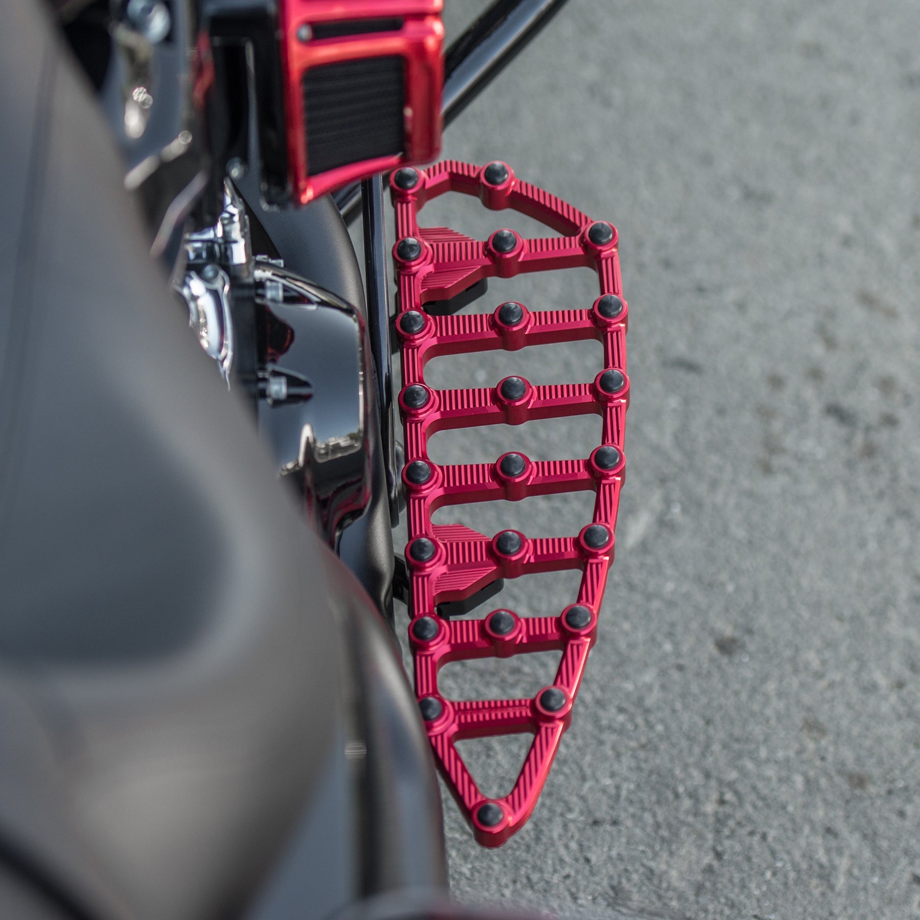 Ness-MX Floorboards, Red - 18+ Softail Floorboards Arlen Ness