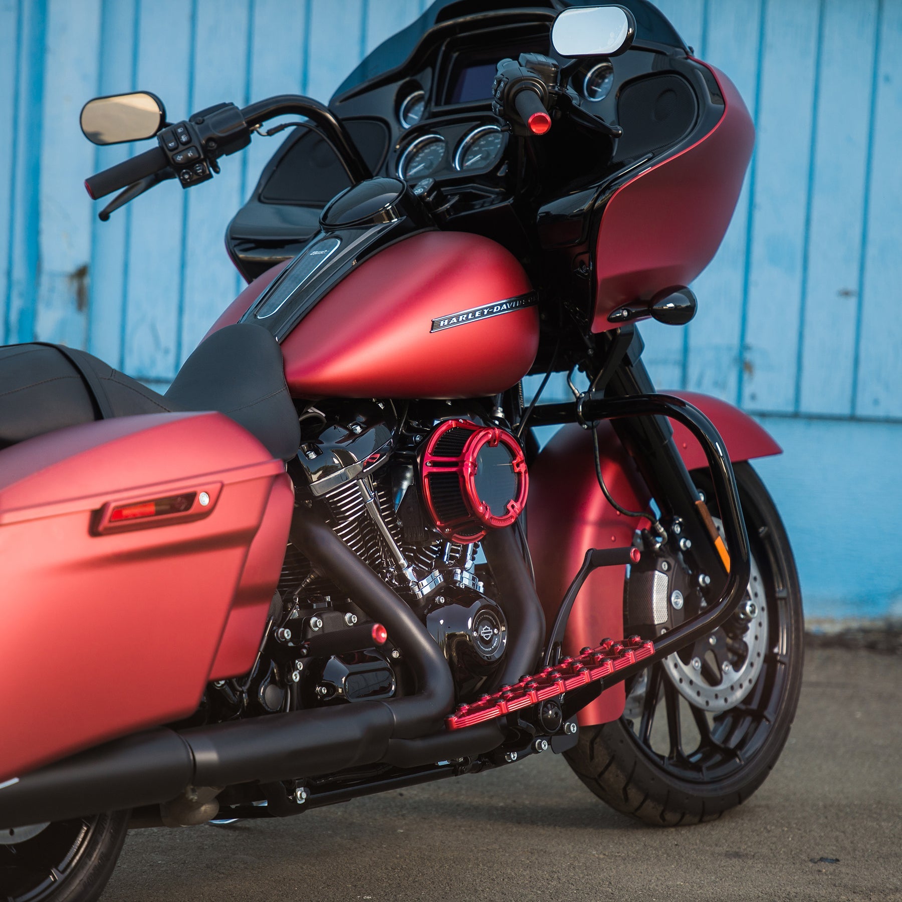 Ness-MX Floorboards, Red - 18+ Softail Floorboards Arlen Ness