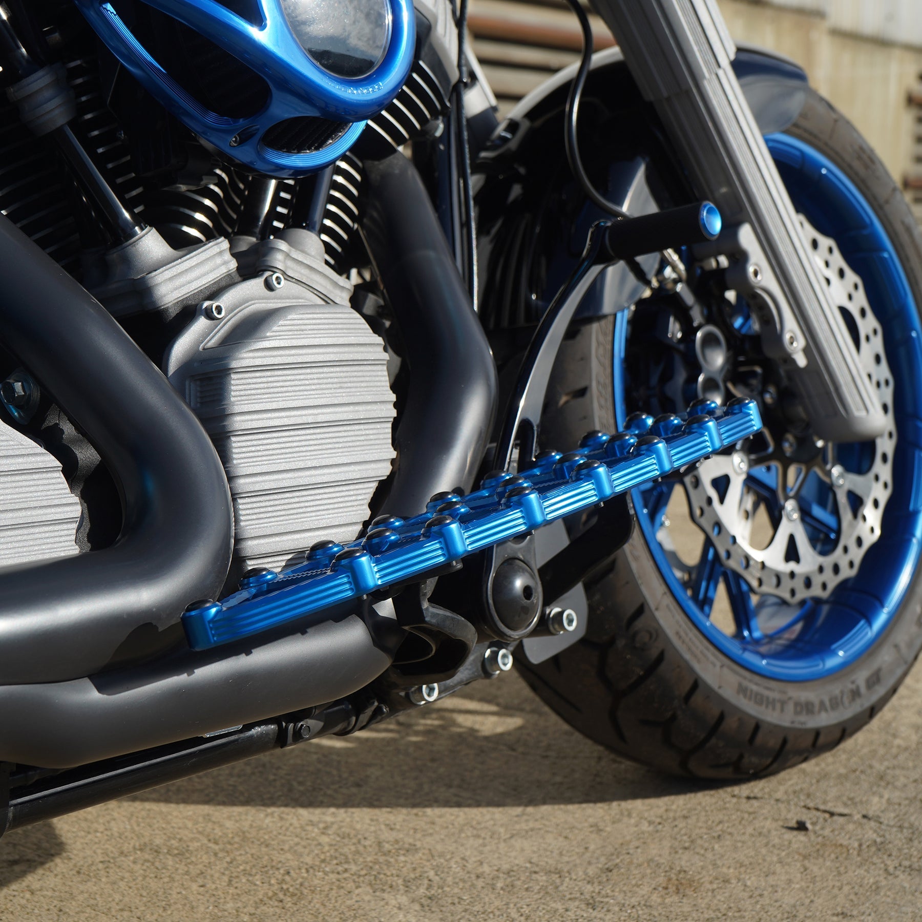 Ness-MX Floorboards, Blue - 18+ Softail Floorboards Arlen Ness
