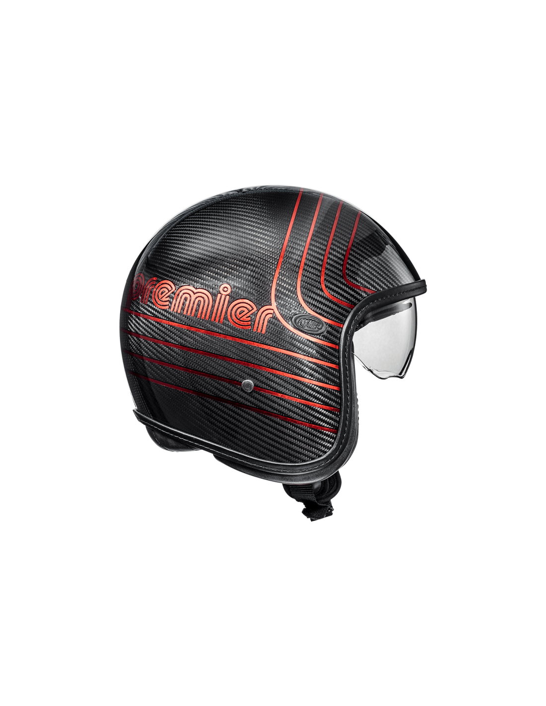 Vintage Platinum ED. Carbon Ex Red Chromed Helmet Premier Helmets