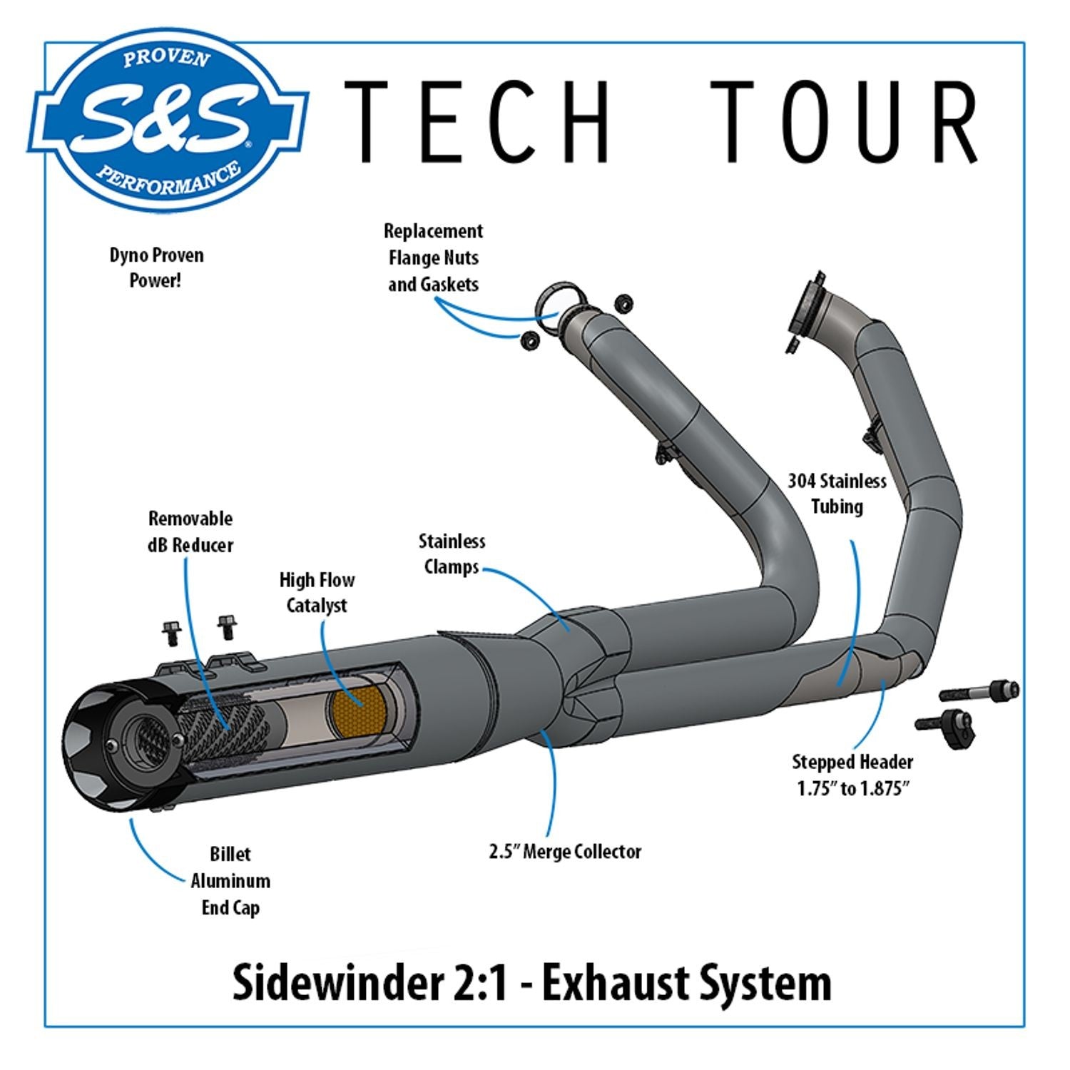 Sidewinder 2-1 Exhaust System - Touring Full Exhaust System S&S Cycle