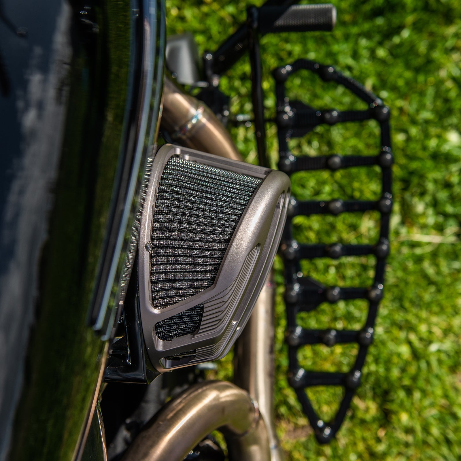 SideKick Air Cleaner, Titanium - 24+ Touring Air Cleaner Arlen Ness