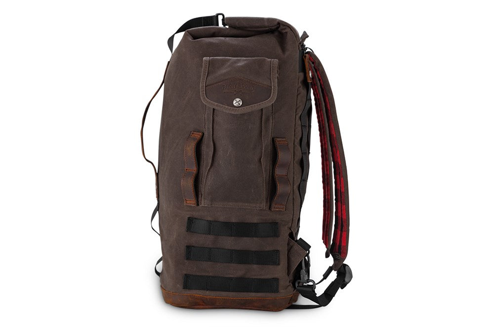 The Voyager Sissy Bar Bag Luggage Burly Brand Dark Oak
