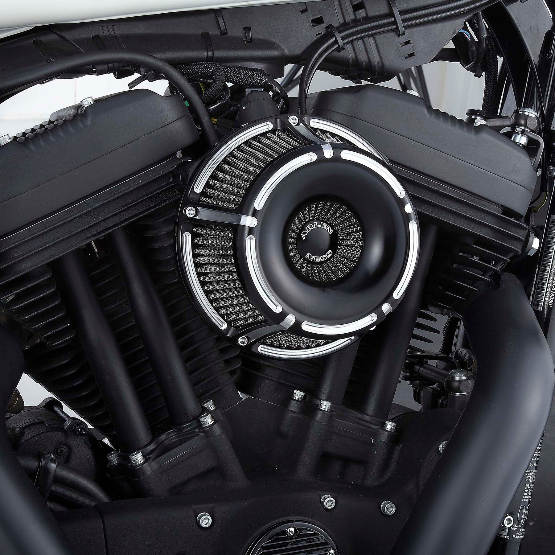 Slot Track Inverted Series Air Cleaner, Black - 24+ Touring Air Cleaner Arlen Ness