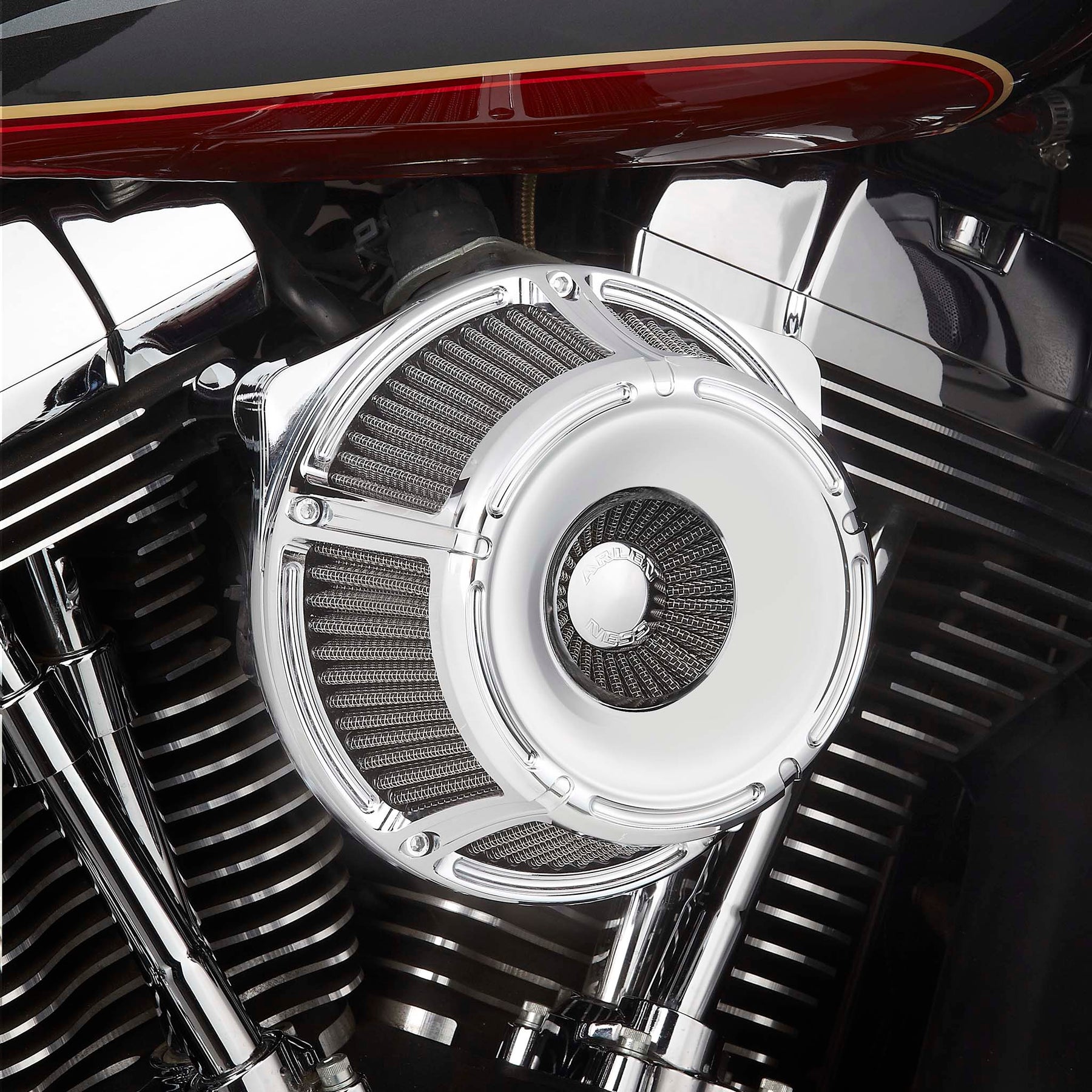 Slot Track Inverted Series Air Cleaner, Chrome - 24+ Touring Air Cleaner Arlen Ness