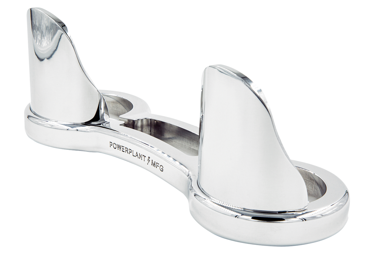 P16 39mm Fork Brace W/ Dust Guards, Polished - Sportster & Dyna & FXR Fork Brace P16 Powerplant Motorcycle Co.