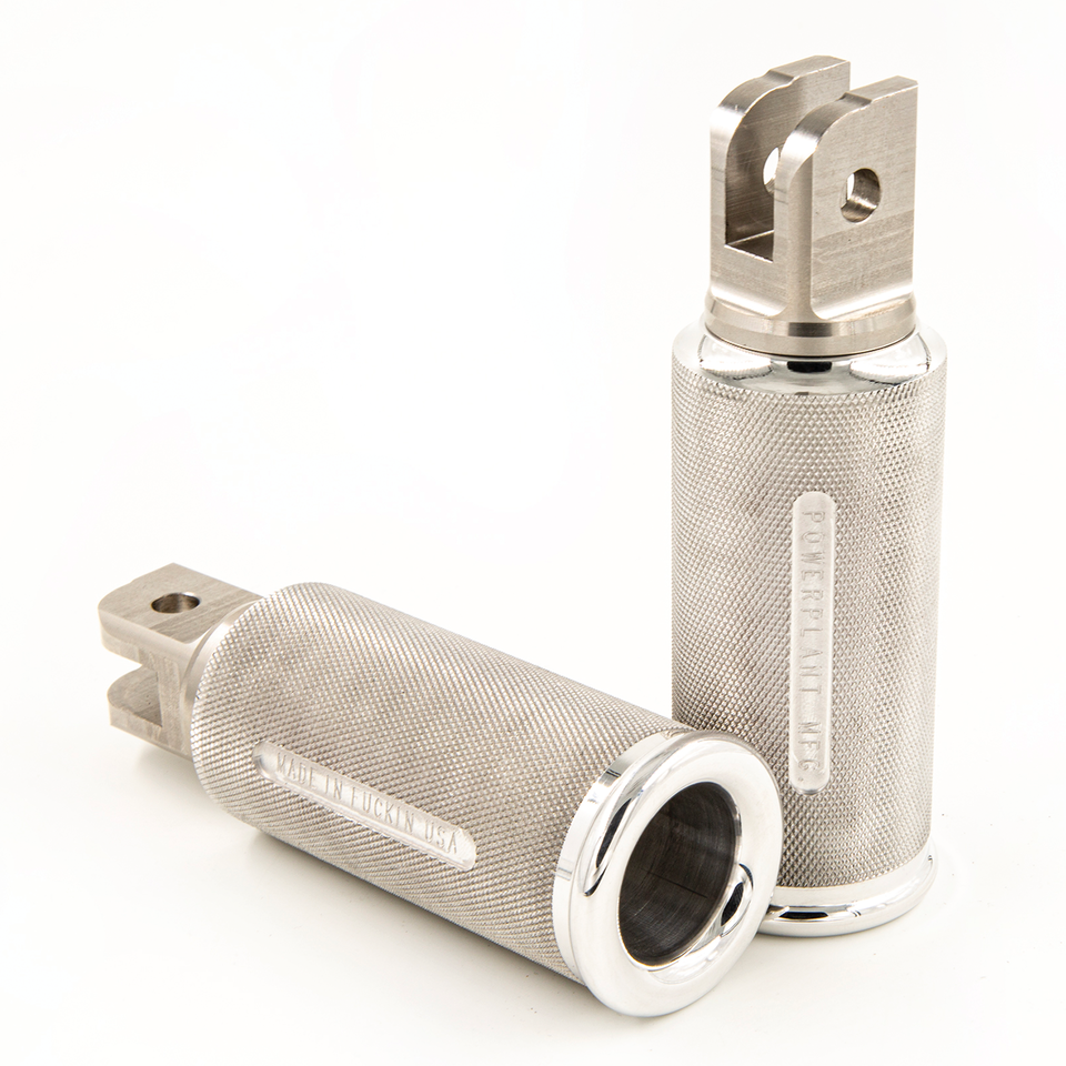 P16 Foot Pegs, Polished - Milwaukee 8 Foot Pegs P16 Powerplant Motorcycle Co.