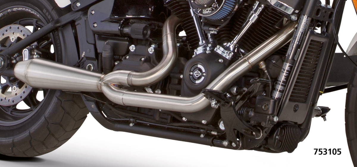 2Bros ST18-up 2-1 GEN 2 brushed inox Full Exhaust System Two Brothers Racing Stainless Steel 18+ Softail