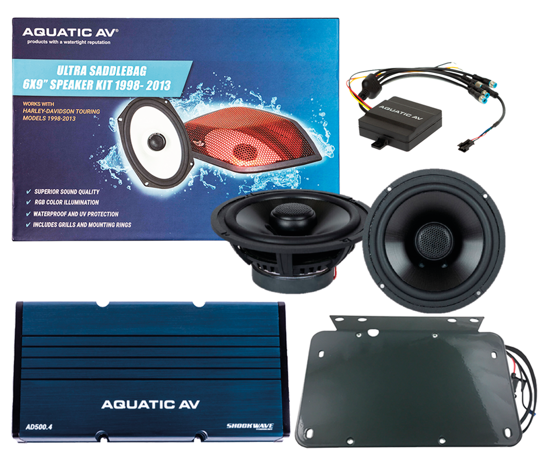 Aquatic Waterproof Saddlebag Kit - 98-13 Road Glide Speakers Aquatic Av Default Title