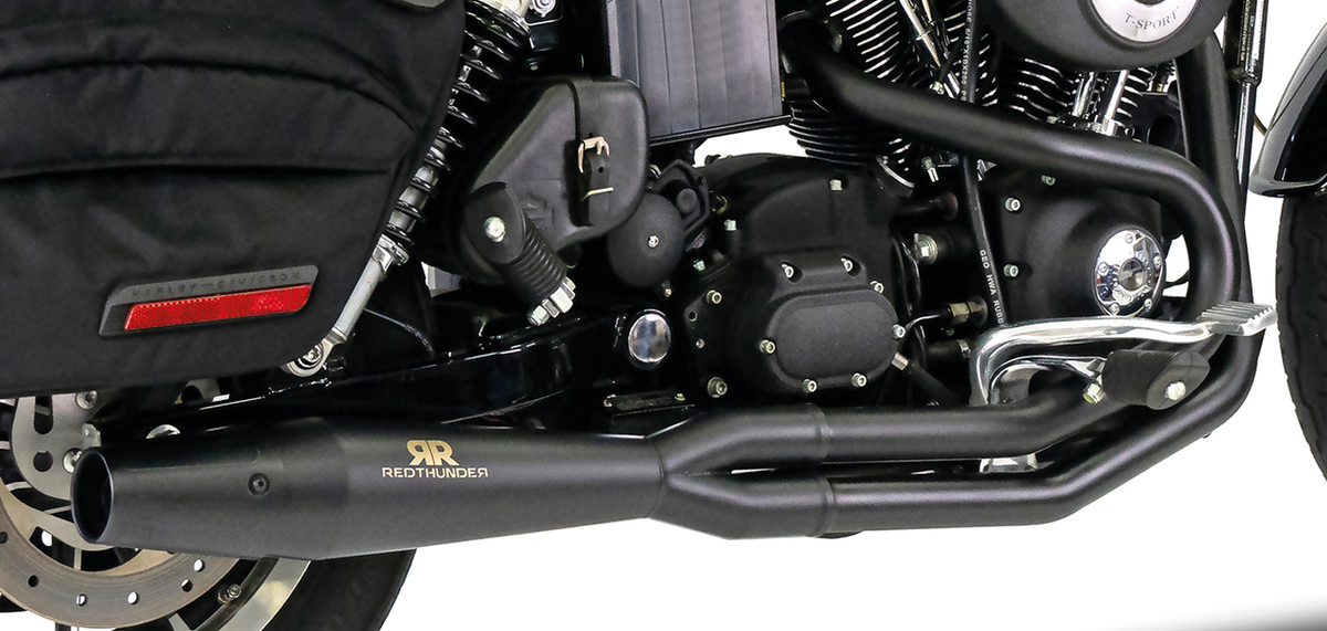 Redthunder 2-1 Exhaust, Black - 91-05 Dyna Full Exhaust System Redthunder Exhaust Default Title
