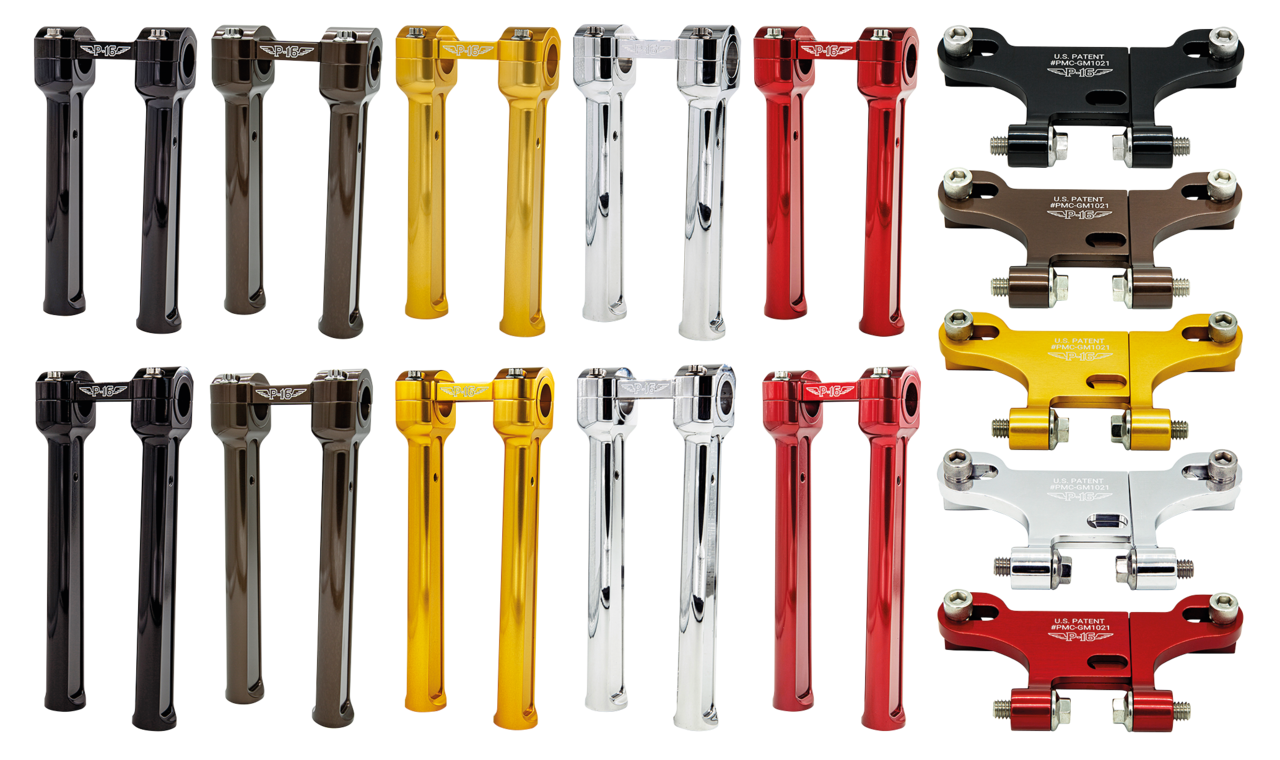 8" P16 Risers, Red Risers P16 Powerplant Motorcycle Co. Default Title