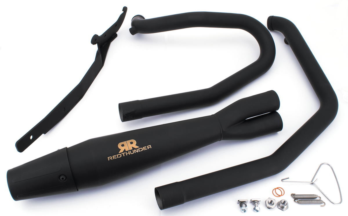 Redthunder 2-1 Exhaust, Black - 91-05 Dyna Full Exhaust System Redthunder Exhaust