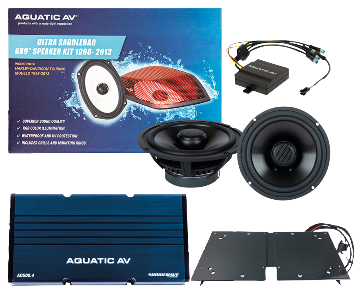 Aquatic Waterproof Saddlebag Kit - 98-13 Batwing Fairing Speakers Aquatic Av Default Title