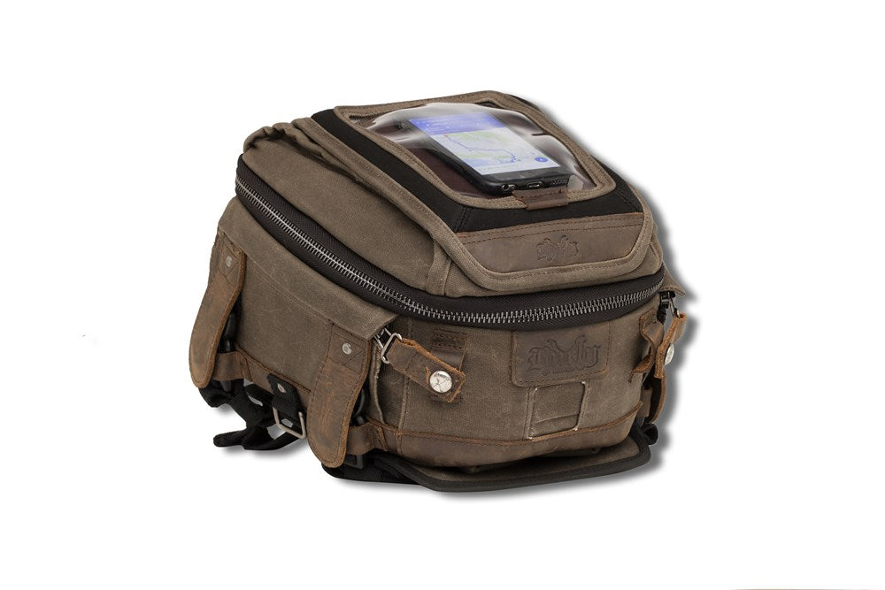 Voyager Tank/Tail Bag Luggage Burly Brand Dark Oak