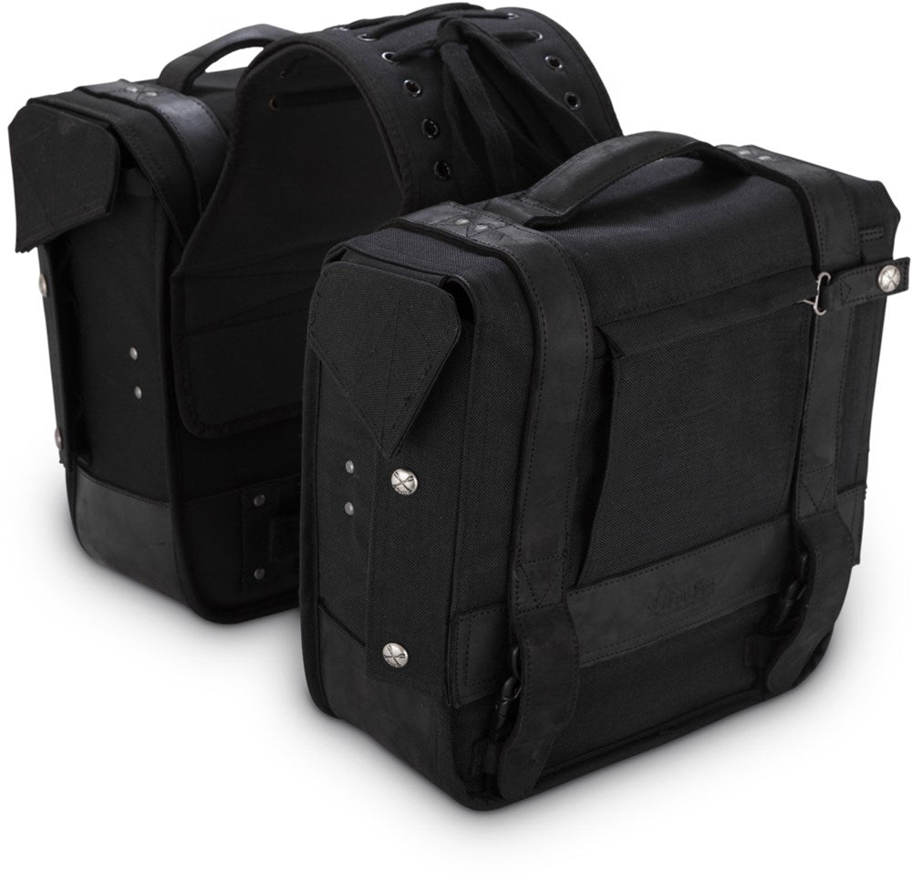 Voyager Throwover Saddlebags Saddlebags Burly Brand Black