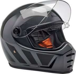 Biltwell Lane Splitter Helmet, Gloss Storm Grey Inertia Helmets Biltwell