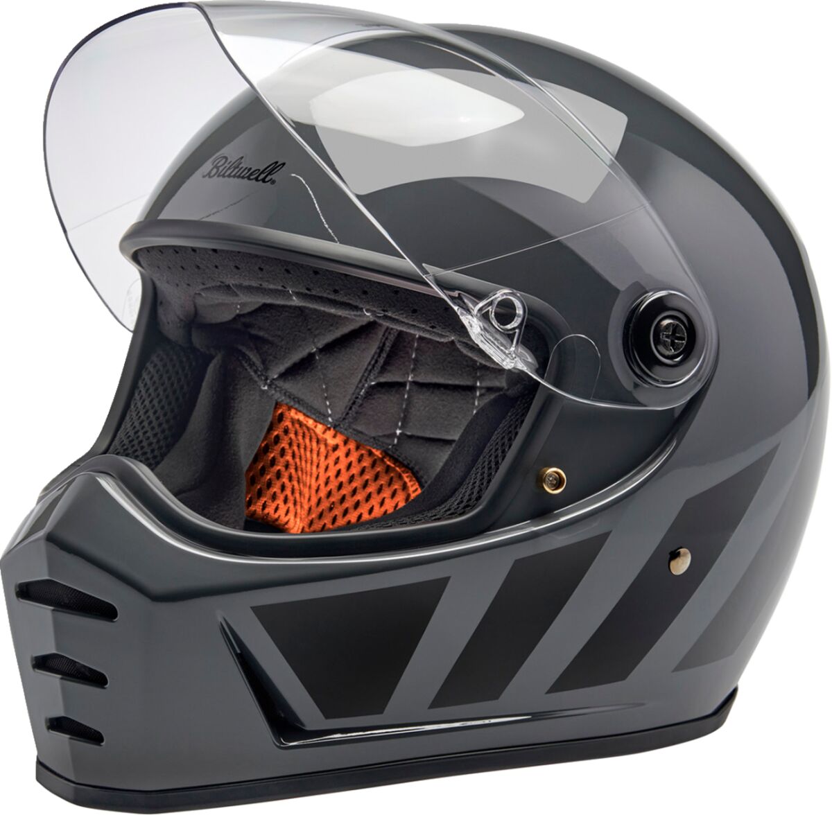 Biltwell Lane Splitter Helmet, Gloss Storm Grey Inertia Helmets Biltwell