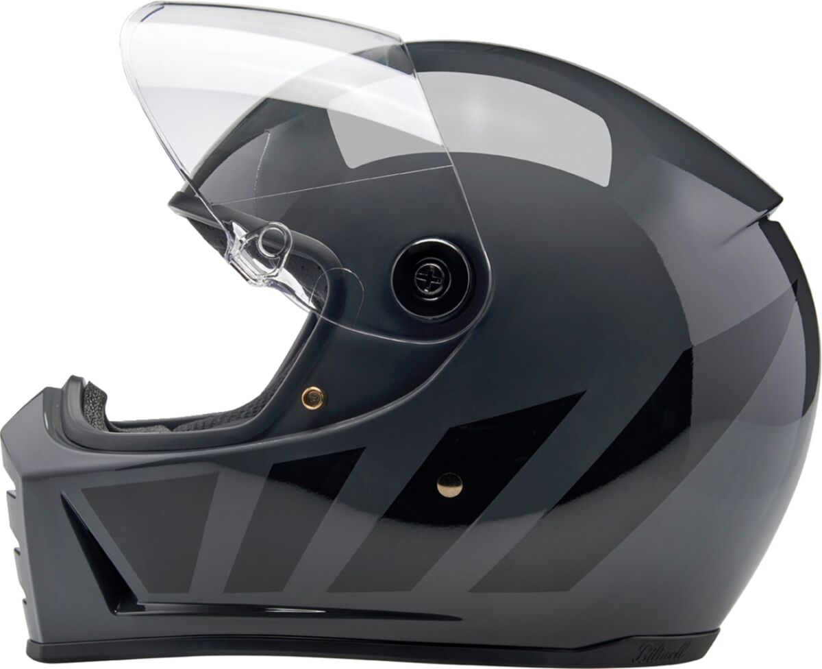 Biltwell Lane Splitter Helmet, Gloss Storm Grey Inertia Helmets Biltwell