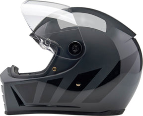 Biltwell Lane Splitter Helmet, Gloss Storm Grey Inertia Helmets Biltwell