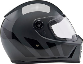 Biltwell Lane Splitter Helmet, Gloss Storm Grey Inertia Helmets Biltwell