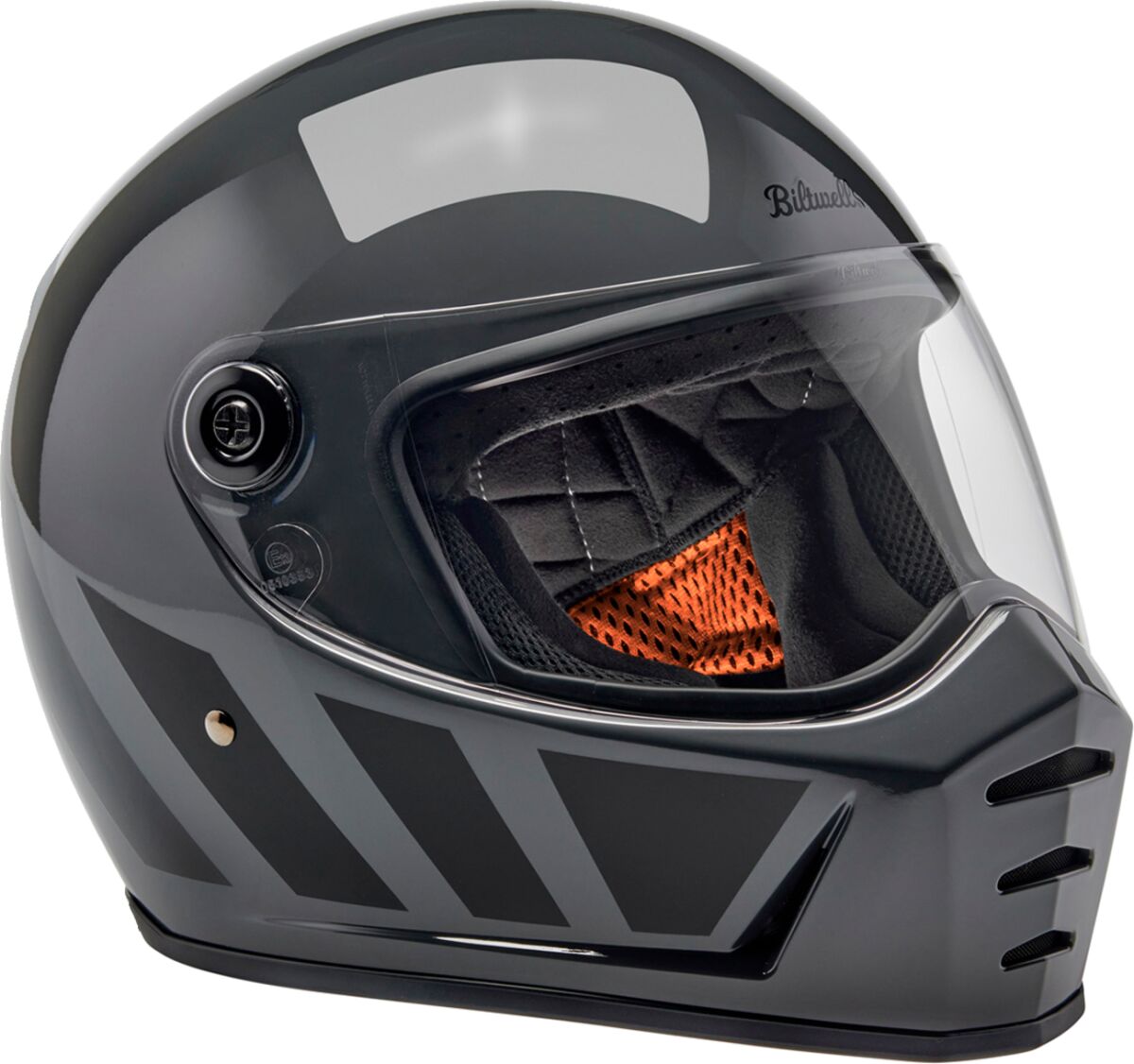 Biltwell Lane Splitter Helmet, Gloss Storm Grey Inertia Helmets Biltwell