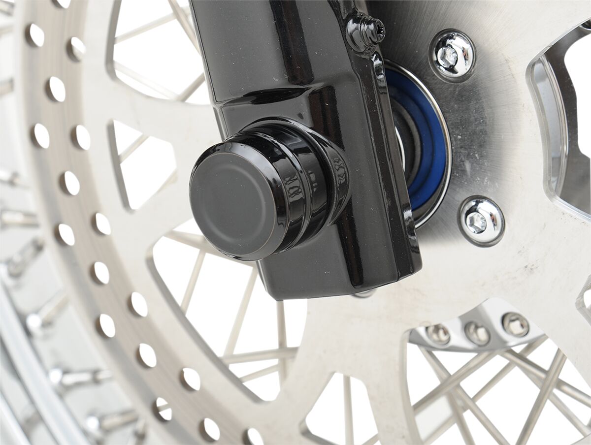Drag Specialties Billet Cap Axle Black Front Wheel Axles Drag Specialties
