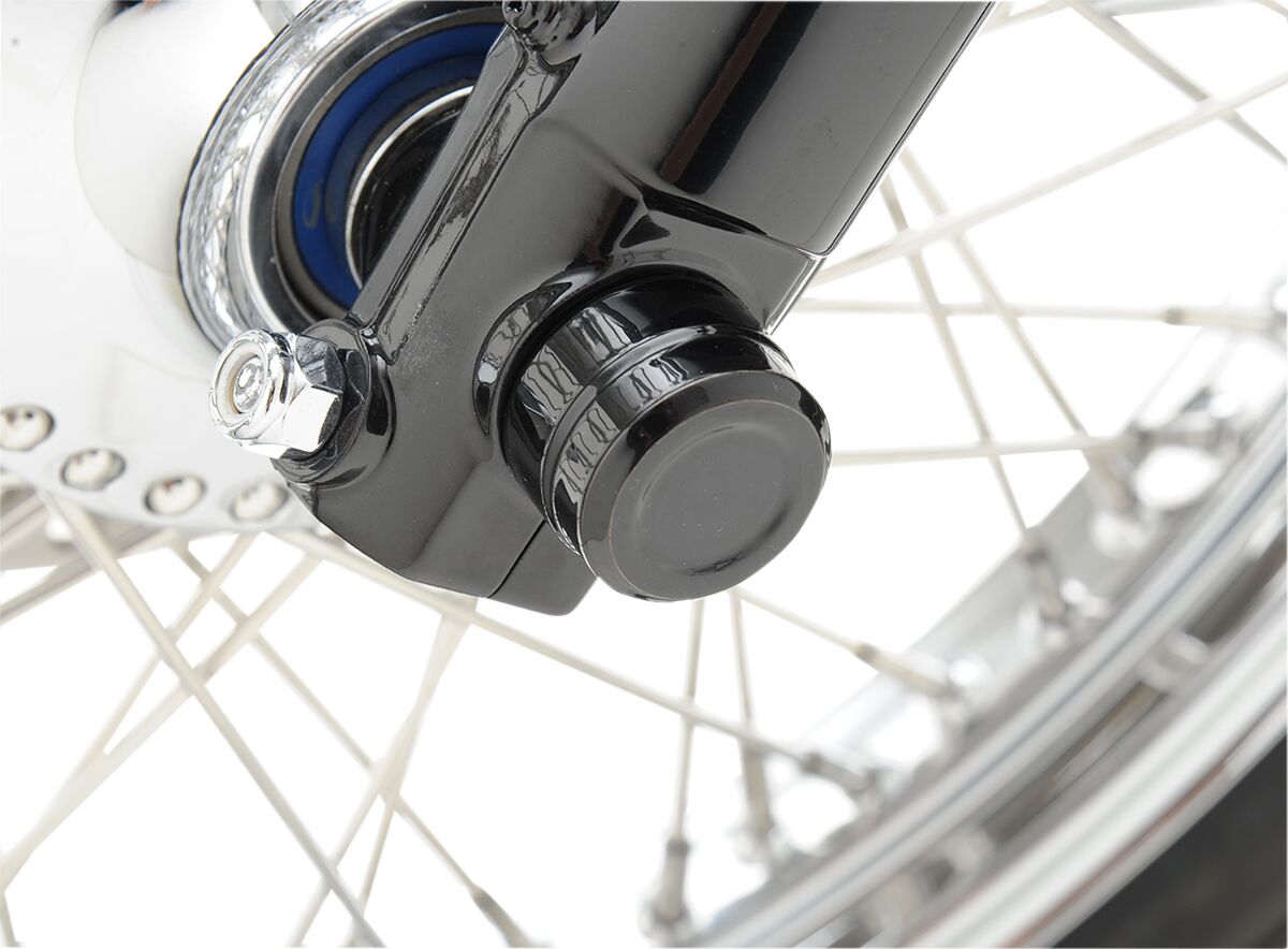 Drag Specialties Billet Cap Axle Black Front Wheel Axles Drag Specialties