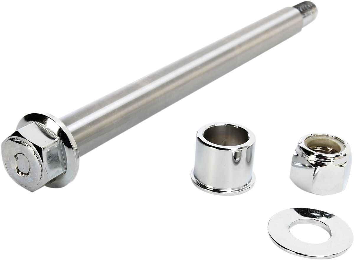 Drag Specialties Axle Kit Front Chrome 3/4" Wheel Axles Drag Specialties