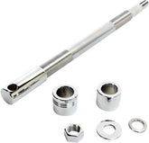 Drag Specialties Axle Kit Front Chrome 3/4" Wheel Axles Drag Specialties