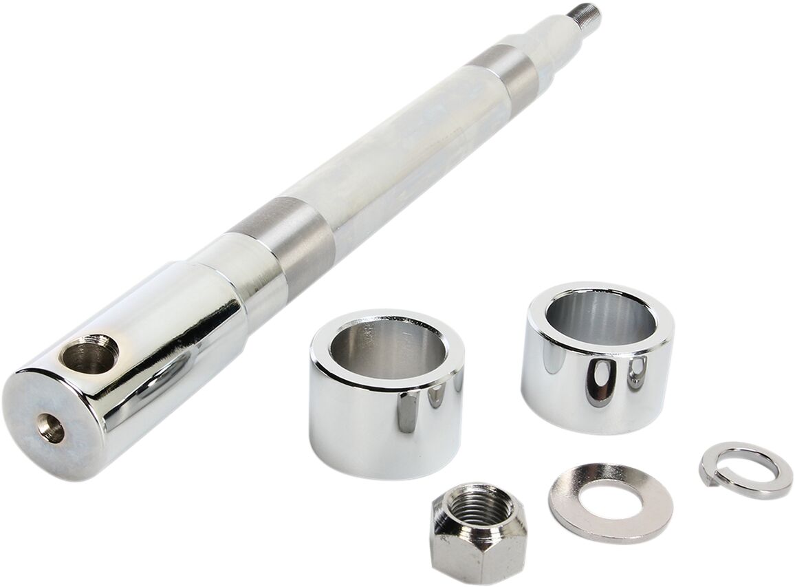 Drag Specialties Axle Kit Front Chrome 1" Wheel Axles Drag Specialties